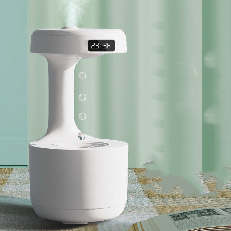 Bedroom Anti-Gravity Humidifier With Clock Water Drop Backflow Aroma Diffuser Large Capacity Office Bedroom Mute Heavy Fog Household Sprayer - NOMAN STORE LLC