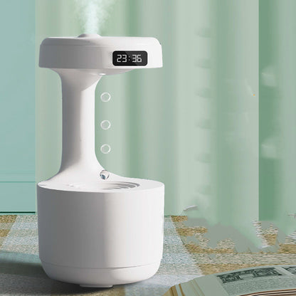 Bedroom Anti-Gravity Humidifier With Clock Water Drop Backflow Aroma Diffuser Large Capacity Office Bedroom Mute Heavy Fog Household Sprayer - NOMAN STORE LLC