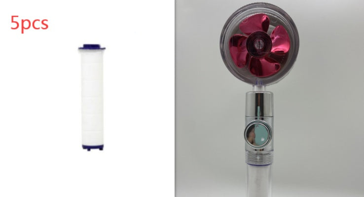 Shower Head Water Saving Flow 360 Degrees Rotating With Small Fan ABS Rain High Pressure Spray Nozzle Bathroom Accessories - NOMAN STORE LLC