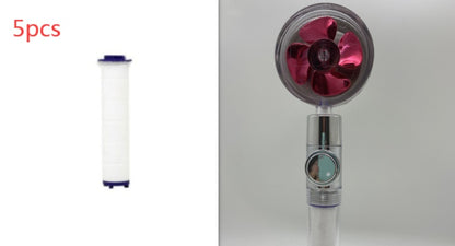 Shower Head Water Saving Flow 360 Degrees Rotating With Small Fan ABS Rain High Pressure Spray Nozzle Bathroom Accessories - NOMAN STORE LLC