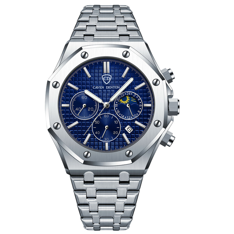 Waterproof High-grade Three Eyes And Six Needles Multi-functional Moon Phase Men's Steel Strap Watch f0ec4f19-35d9-431b-a4d4-b615743b9b60