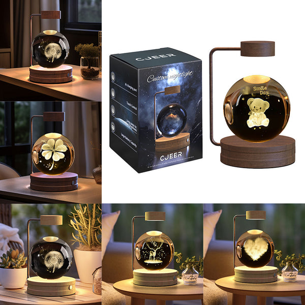 Crystal Ball Cosmic Dinosaur Indoor Night Light USB Power Warm Bedside Light Birthday Gift Night Lamp f141aea4-ec77-425c-9da1-62428e5492fa