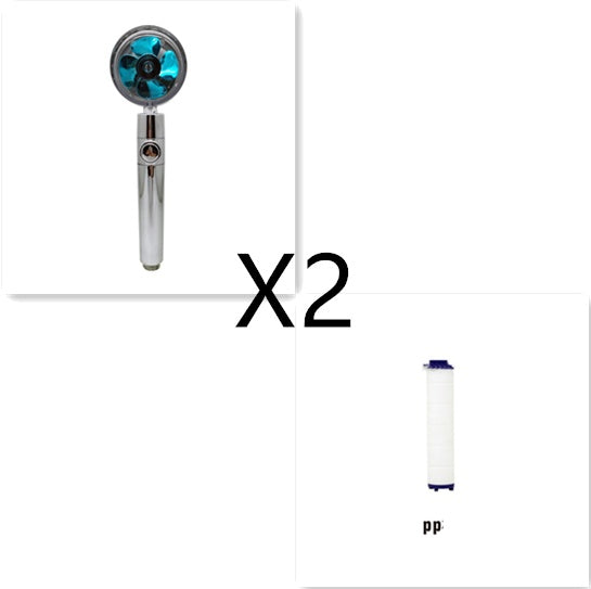 Shower Head Water Saving Flow 360 Degrees Rotating With Small Fan ABS Rain High Pressure Spray Nozzle Bathroom Accessories - NOMAN STORE LLC