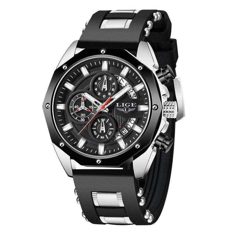 Fashion Mens Watches Top Brand Luxury Silicone Sport Watch Men Quartz Date Clock Waterproof Wristwatch Chronograph f346ee3e-5b14-4d59-bf41-b04194637db7