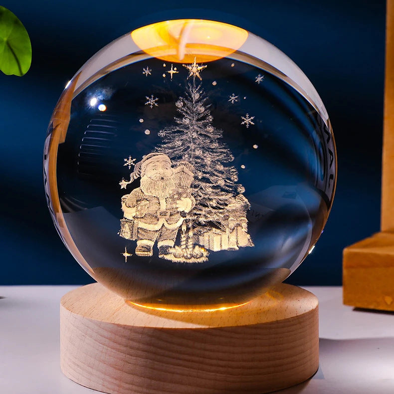 Luminous Starry Sky And Planets Moon Moon Crystal Ball Small Night Lamp Projection Ambience Light Creative Gift New Strange Gift - NOMAN STORE LLC