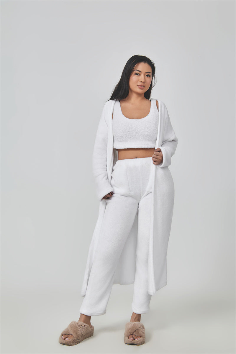 3 Piece Lounge Set, Cute Loungewear, Warm Suit Sets, Matching Set, Lounge Set, 3 Piece Pant Sets, Women Winter Dress - NOMAN STORE LLC
