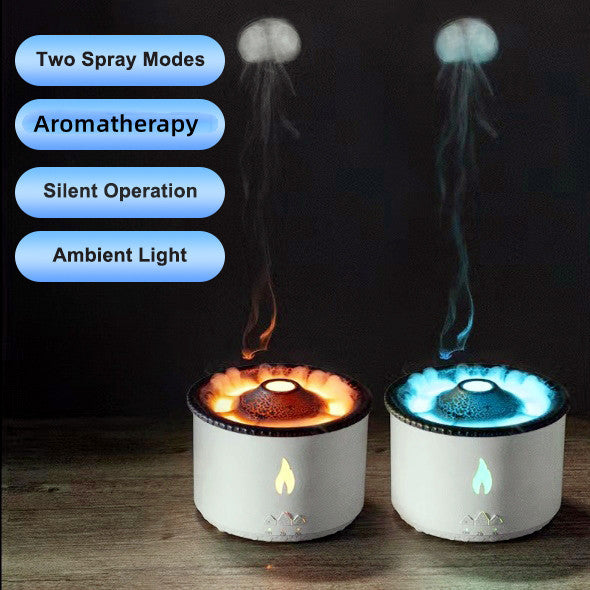 New Creative Ultrasonic Essential Oil Humidifier Volcano Aromatherapy Machine Spray Jellyfish Air Flame Humidifier Diffuser fa940f79-71a9-4627-a672-8df07127640c
