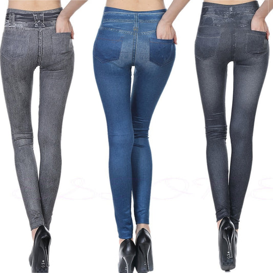 High Waisted Jeggings - Denim Leggings - NOMAN STORE LLC