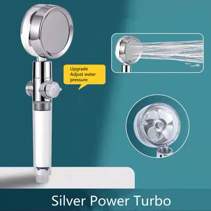 Shower Head Water Saving Flow 360 Degrees Rotating With Small Fan ABS Rain High Pressure Spray Nozzle Bathroom Accessories - NOMAN STORE LLC