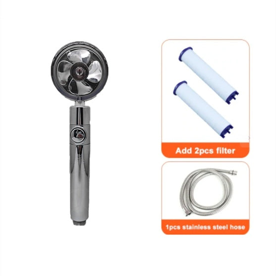 Shower Head Water Saving Flow 360 Degrees Rotating With Small Fan ABS Rain High Pressure Spray Nozzle Bathroom Accessories fcef3892-4b30-4a69-843c-12ef9e26ea3e