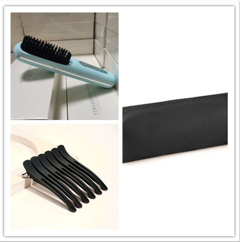 2 In 1 Straight Hair Comb Wireless Hair Straightener Brush Hair Fast Heating Portable Hot Curler USB Charging - NOMAN STORE LLC