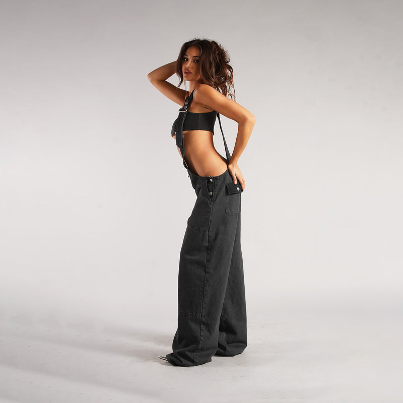 Y2K Zipper Denim Overalls With Pockets Fashion Loose Suspender Jumpsuit Streetwear Jeans Pants Womens Clothing feb511d5-2bd6-4110-a941-6b46f66e2041