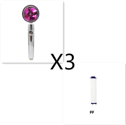 Shower Head Water Saving Flow 360 Degrees Rotating With Small Fan ABS Rain High Pressure Spray Nozzle Bathroom Accessories - NOMAN STORE LLC